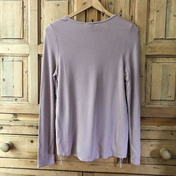 Carve Designs Pale Blush Pink Top Fringe Side V-Neck‎ Shirt Women's Size XS Boho - Picture 5 of 7